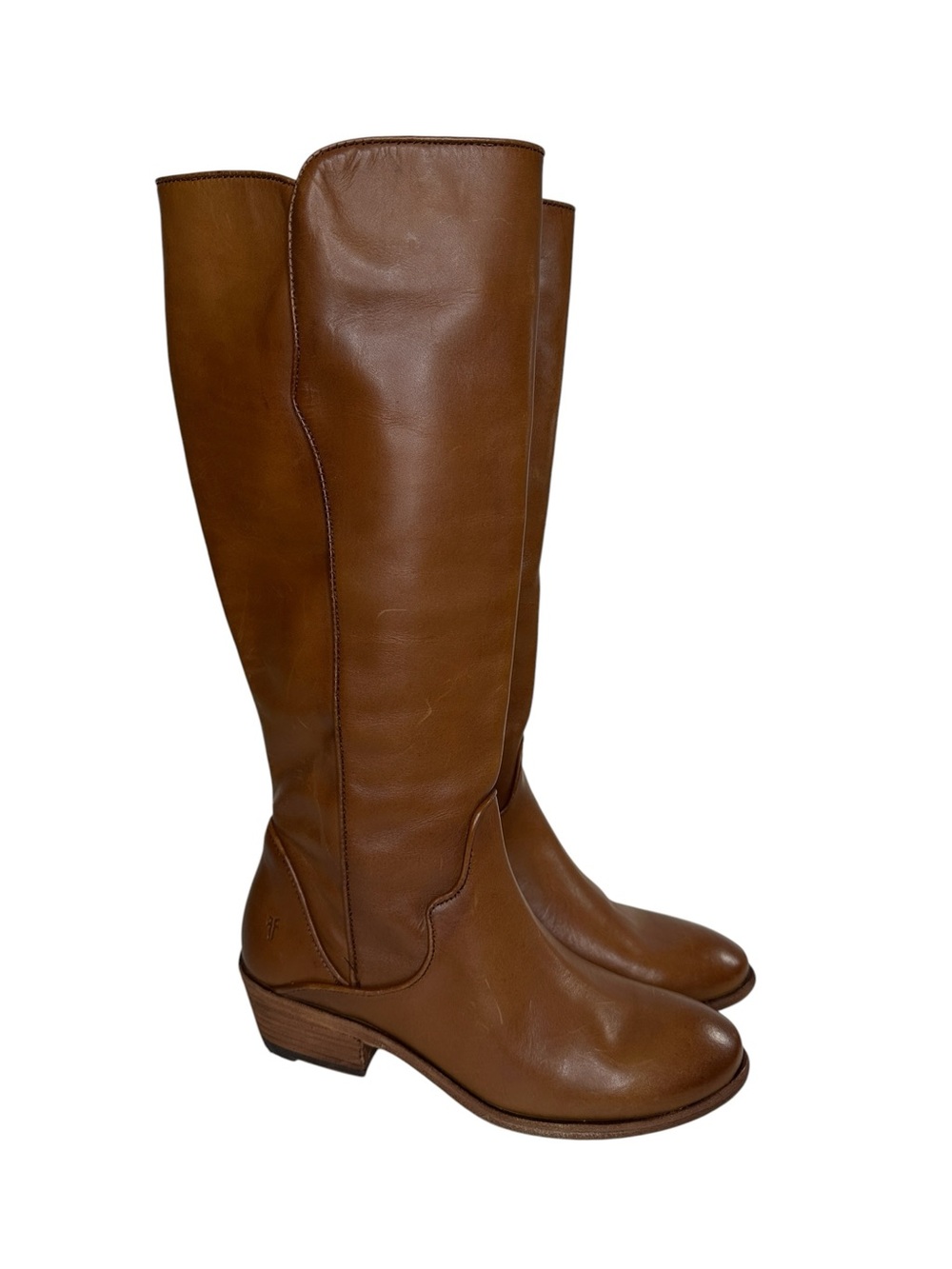 Frye Found Carson Piping Tall Boot in Caramel Sz: 7.5B - Picture 5 of 11
